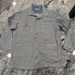 Duluth Trading Co Canvas Jacket Mens 2XL Tall Blue Lined Workwear Chore Coat